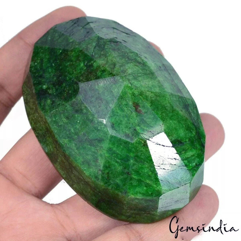 Emerald Loose Gemstone, Color Enhanced, Green — 77 x 52 x 36 mm, 1050 Ct, Brazil