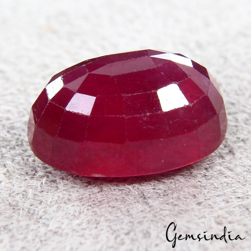 Ruby Loose Gemstone, Heated, Red — 12x9x7 mm, 8.90 Ct, Mozambique