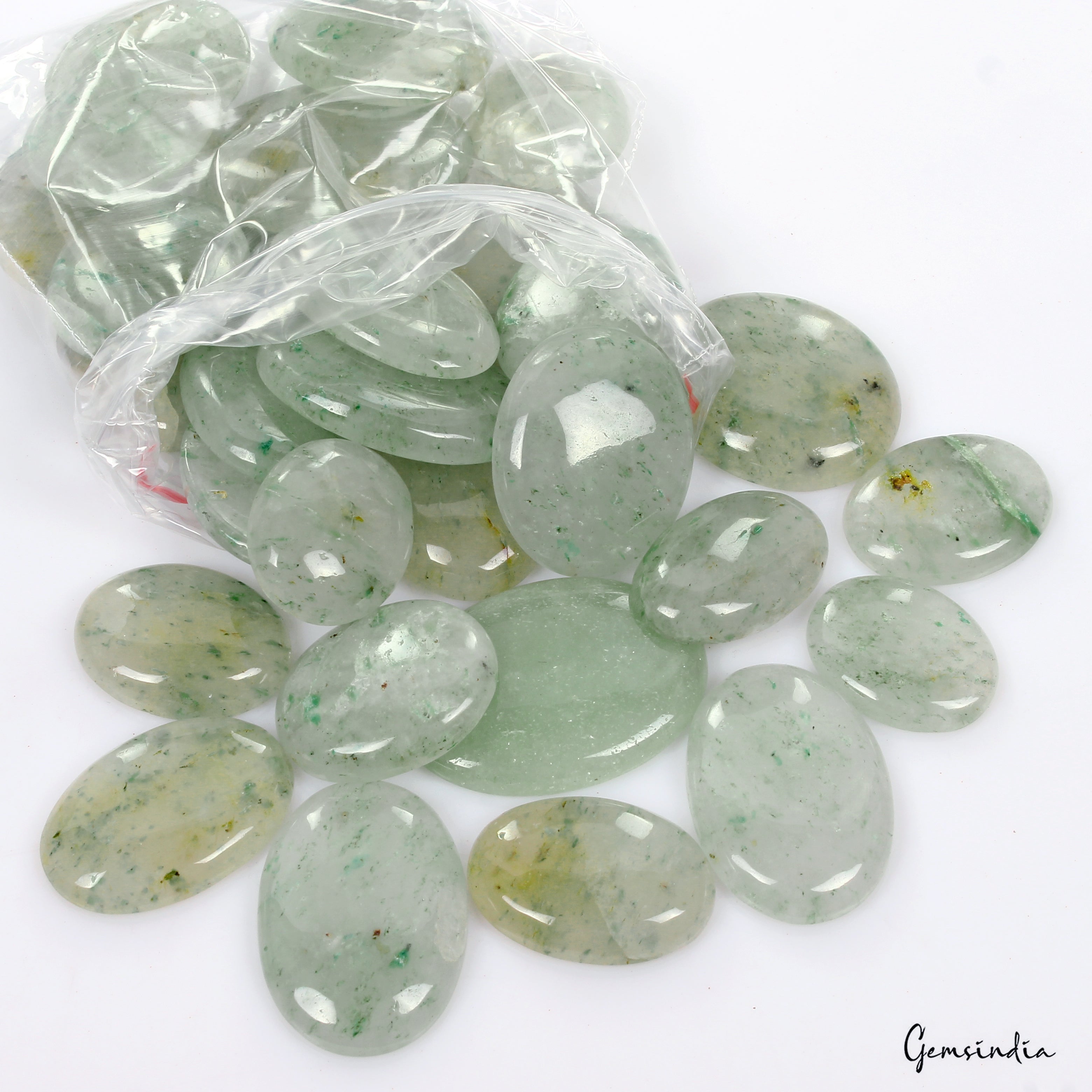 Natural Green Aventurine Oval Cabochon Loose 21-40mm Untreated Gemstones~1280 Ct
