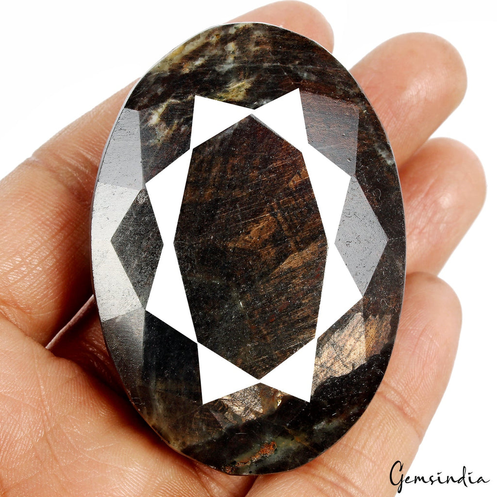Certified 830 Cts Natural Untreated Black Brown Sapphire Oval Cut Loose Huge Gem