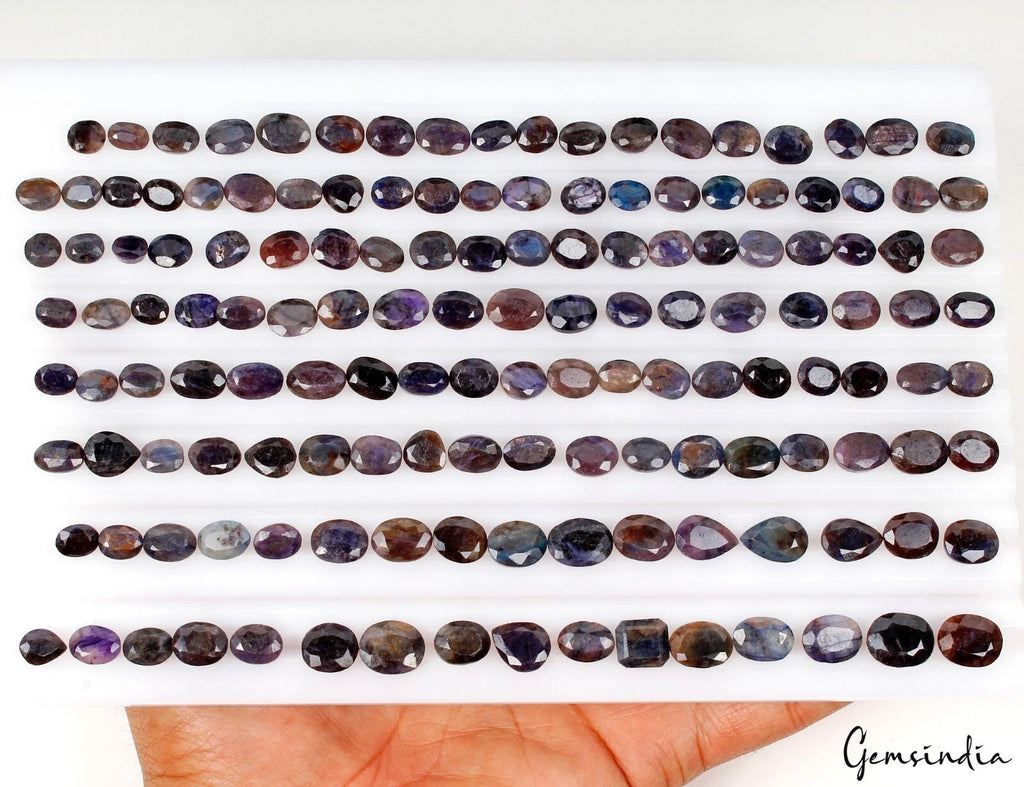 500 Ct Natural Blue Sapphire Oval Cut Faceted Loose Wholesale Gems Lot 147 Pcs