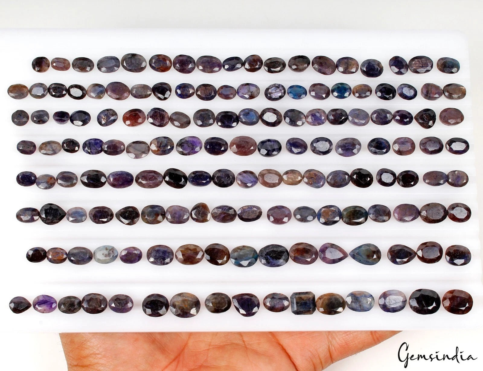 Blue Sapphire Lot, Loose Gemstone, Oval, Pear & Octagon Cut, Color Enhanced — 147 Pieces, 6mm to 13mm, 500 Ct