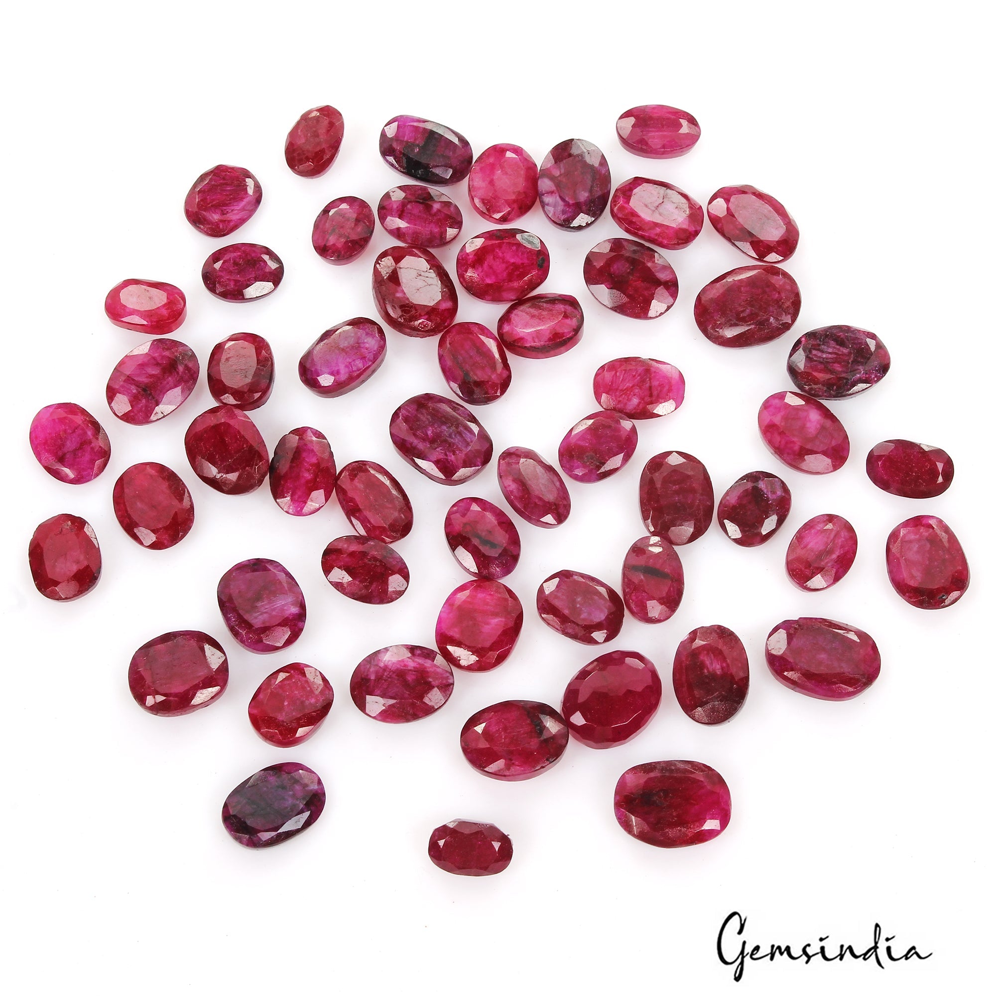 480 Ct Natural Red Pink Beryl Oval Faceted Loose Wholesale Gemstone Lot 54 Pcs