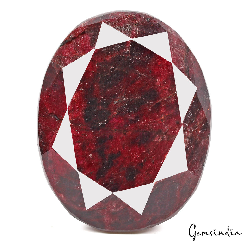 Certified 1200 Ct Natural African Blood Red Ruby Oval Faceted Cut Huge Loose Gem
