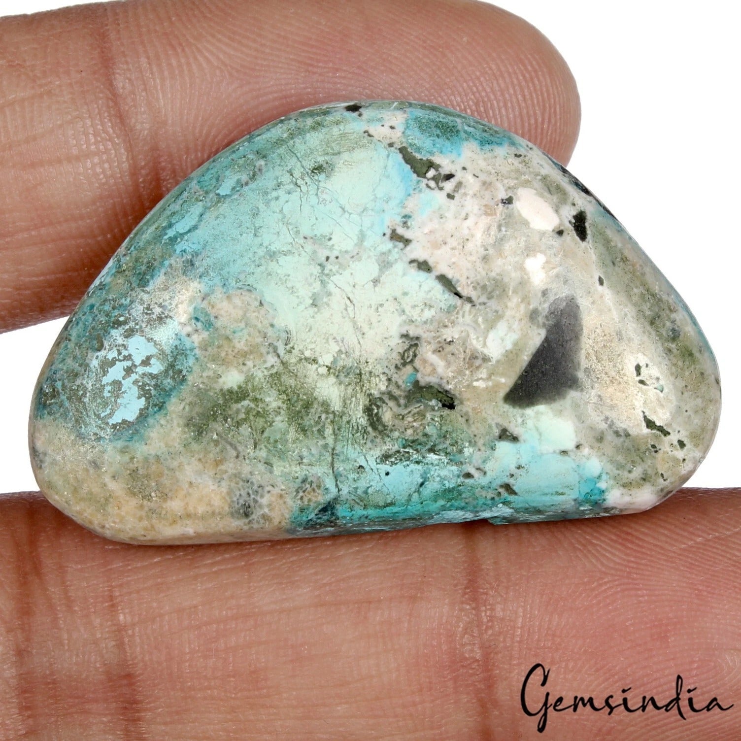71.30Ct Natural Blue Turquoise Fancy Cab Loose Huge Gemstone For Pendant 40*25mm