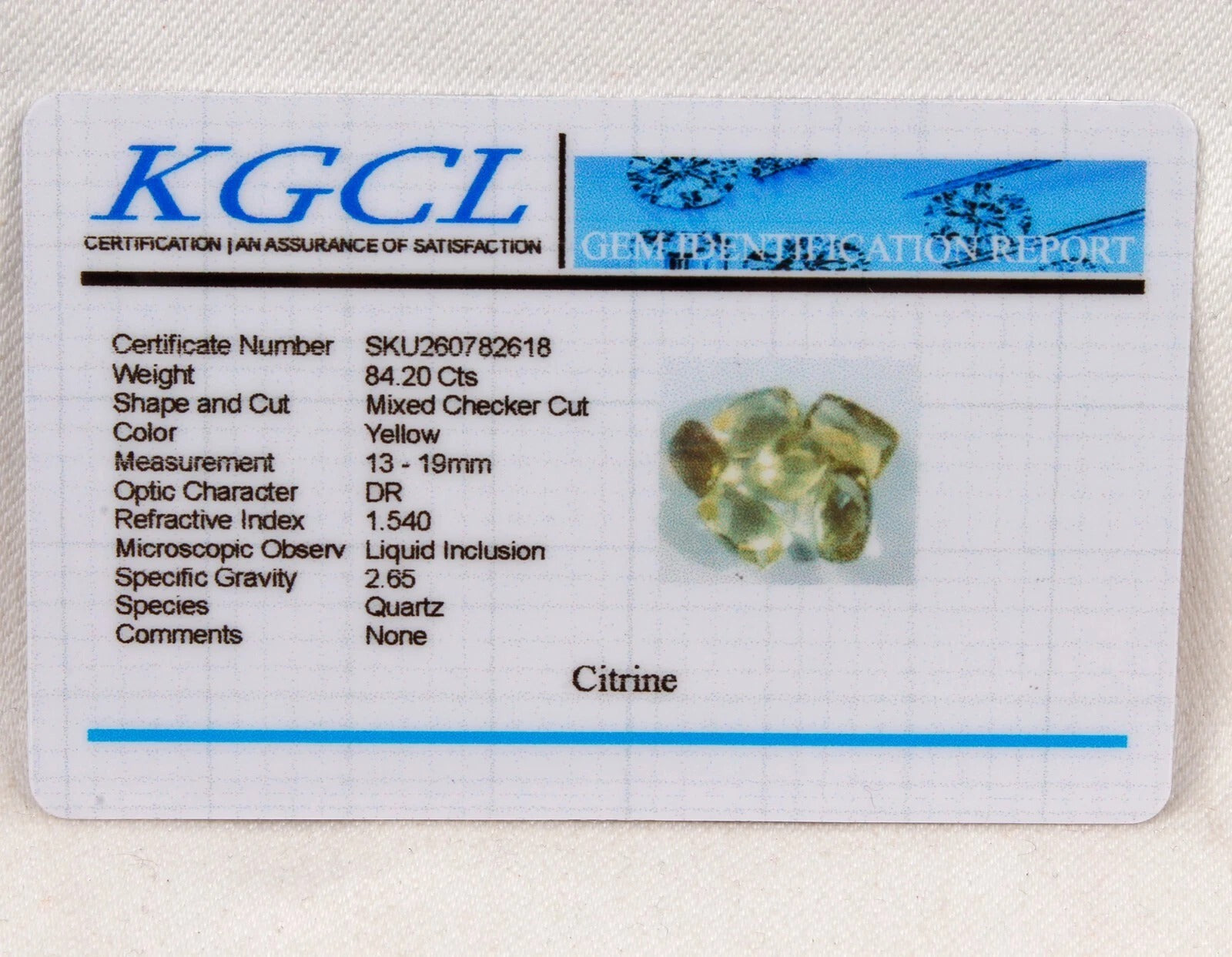 Certified 84.20 Ct/6 Pcs Natural Untreated Yellow Citrine Mix Checker Cut Gems