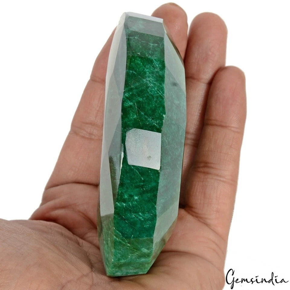Emerald Loose Gemstone, Color Enhanced, Green — 27mm, 1840 Ct, Brazil