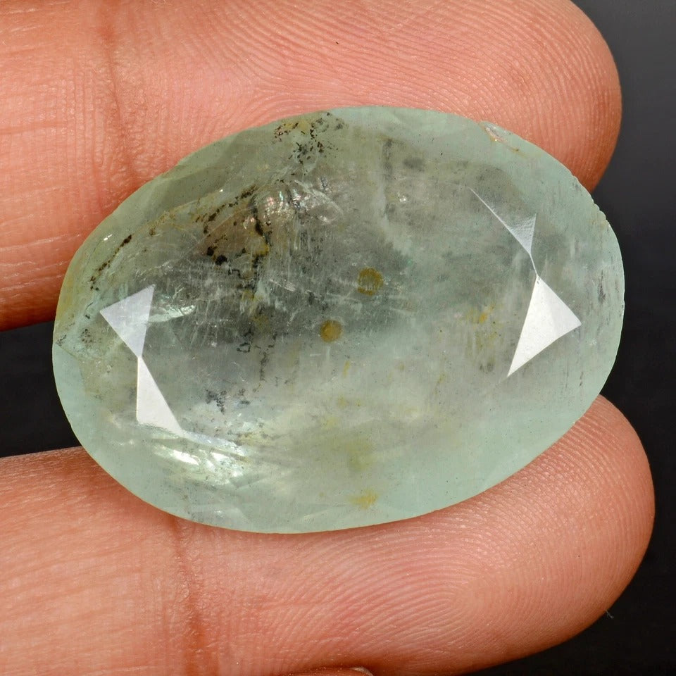 38.40 Ct Certified Natural Aquamarine 29x21mm Rare Huge Oval Cut Loose Gemstone