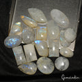 390 Ct Natural Untreated Blue Shine Moonstone Mix Cabochon Loose Gems Lot 18 Pcs