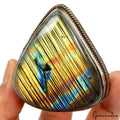 Multi Fire Labradorite Gemstone Silver Handmade Jewelry Belt Buckle ~82 gm/2.5"