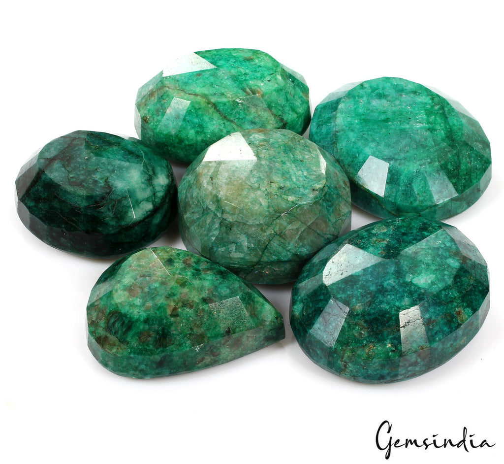 5350 Ct Natural Emerald Mix Cut Faceted Brazilian Earth Mine Gemstones 62-75mm