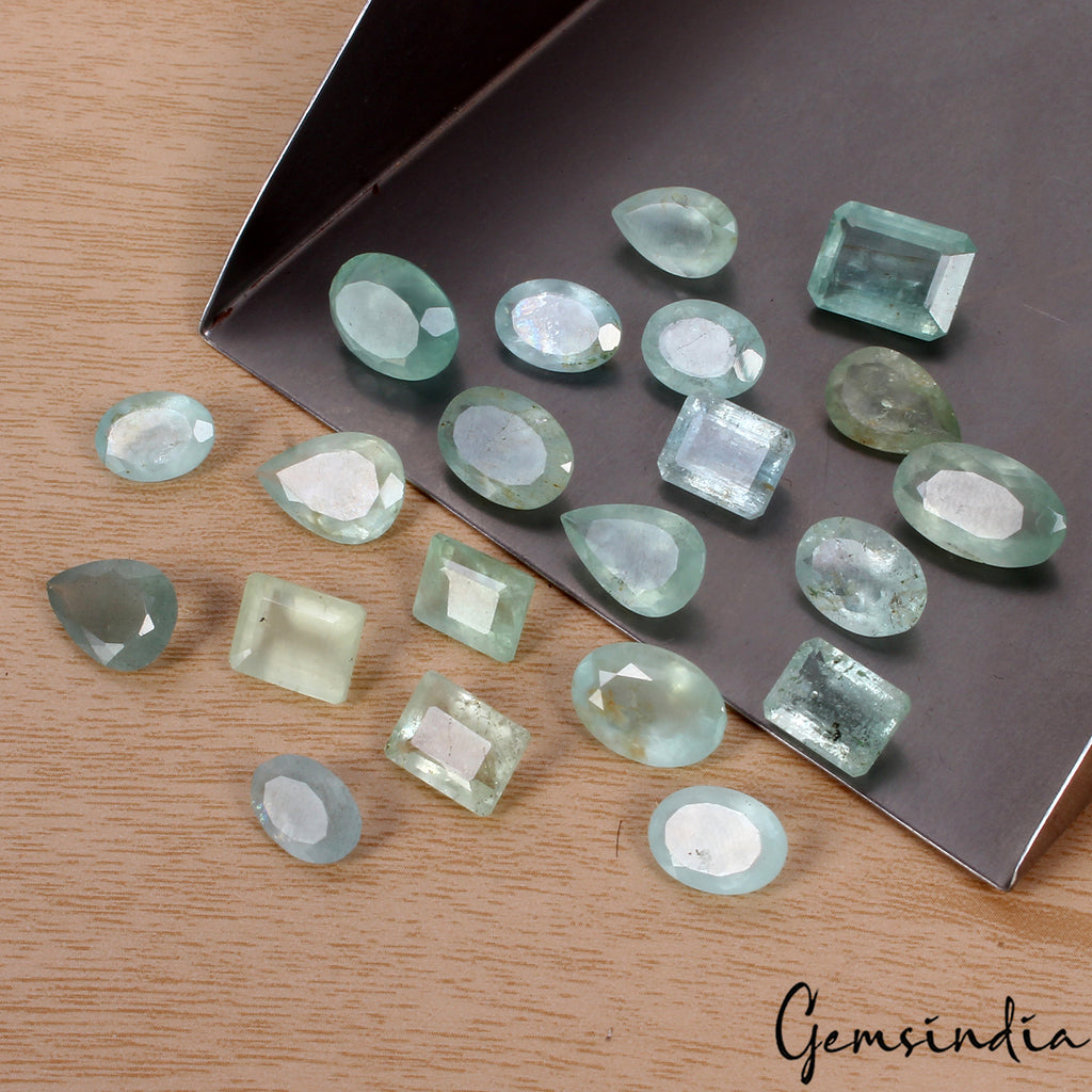 Aquamarine Loose Gemstone, Oval, Pear and Octagon Cut, Untreated — 10mm to 14mm, 70.80 Ct, Brazil