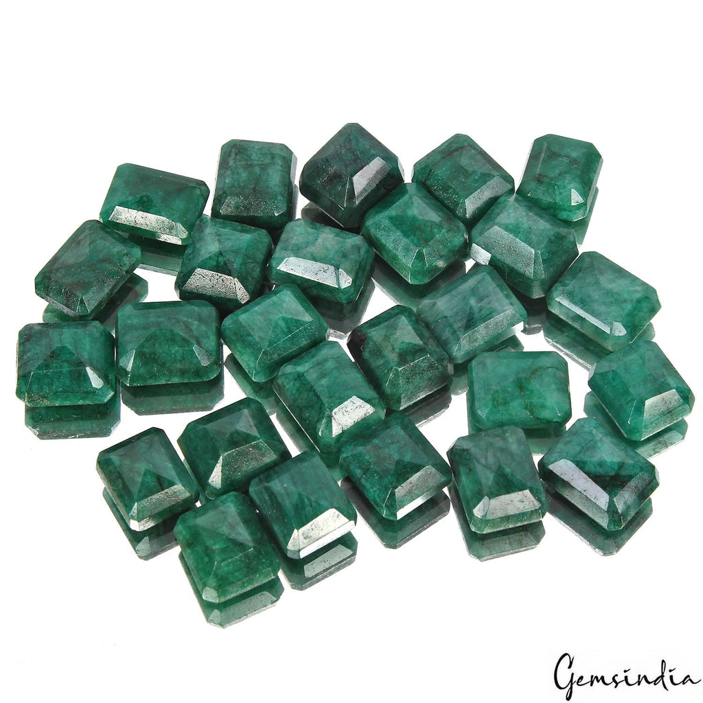 285.10 Ct/26 Pcs Natural Brazilian Dark Green Emerald Octagon Cut Loose Gems Lot
