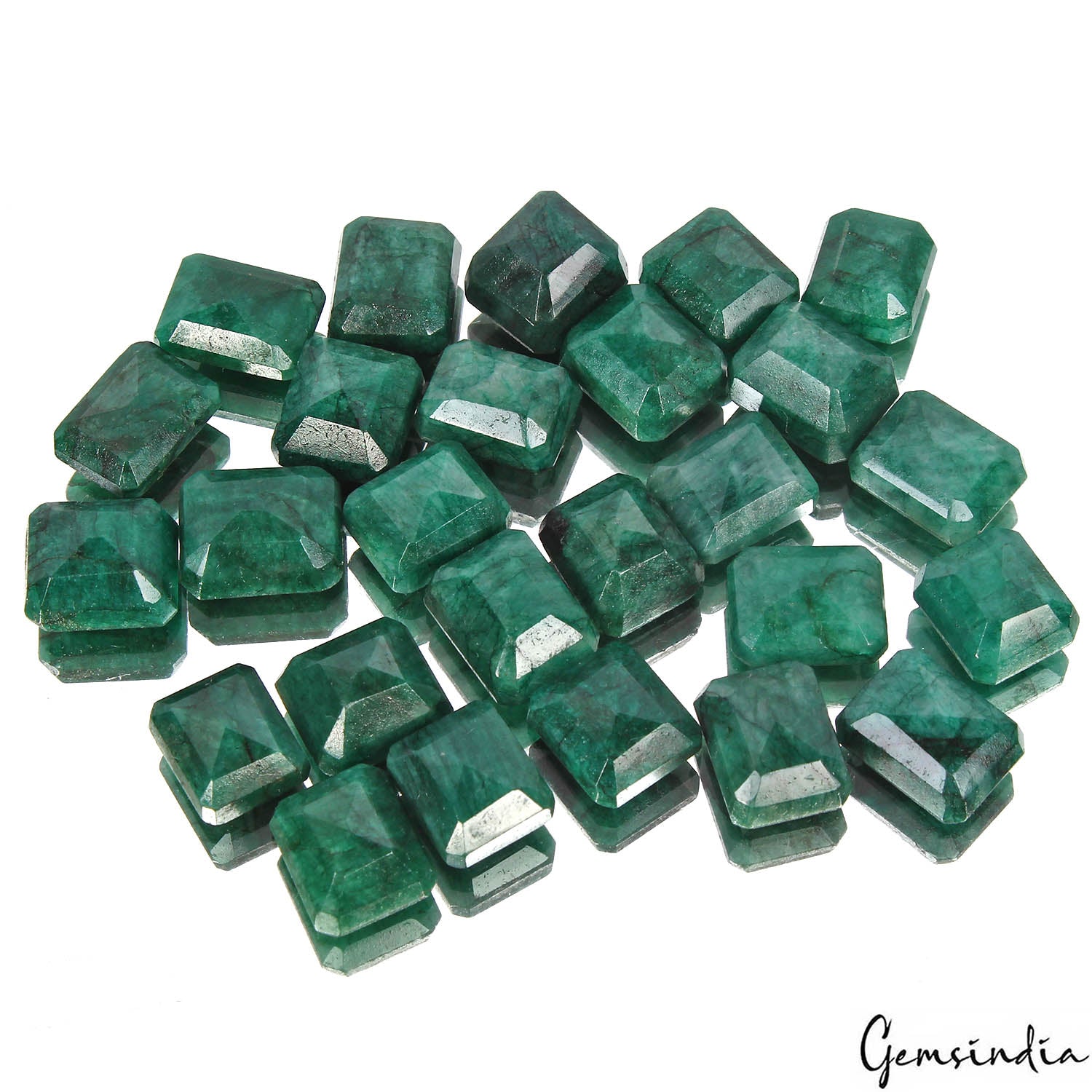 285.10 Ct/26 Pcs Natural Brazilian Dark Green Emerald Octagon Cut Loose Gems Lot