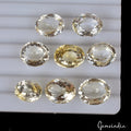 100 Cts/8 Pcs Natural Untreated Lemon Quartz Citrine Oval Loose Gems For Jewelry