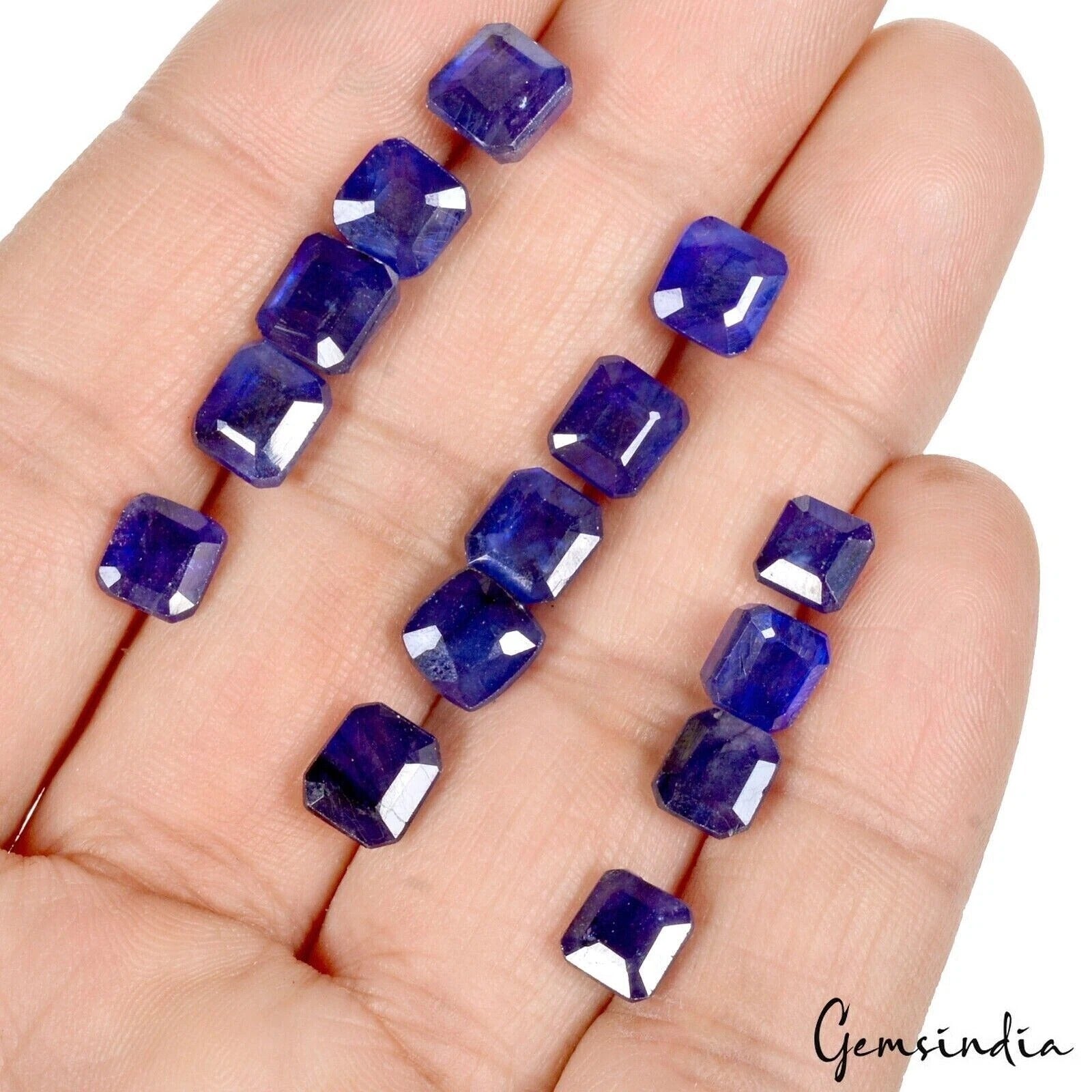14 Pcs Lot 40.60 Ct Octagon Cut Natural Blue Sapphire - Heated, Ceylon Gemstones