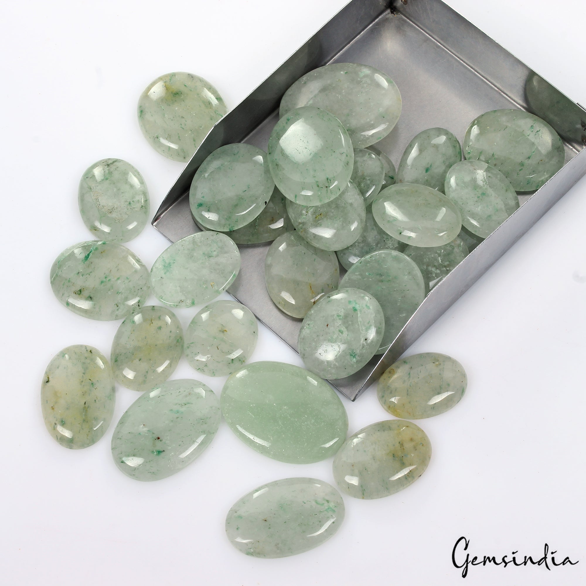 Natural Green Aventurine Oval Cabochon Loose 21-40mm Untreated Gemstones~1280 Ct