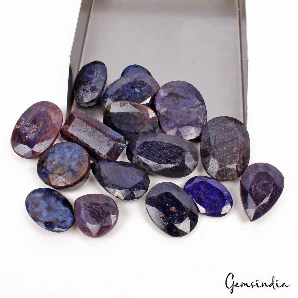 930 Cts/16 Pcs Natural Blue Sapphire Mixed Cut 19-34mm Loose Wholesale Gems Lot