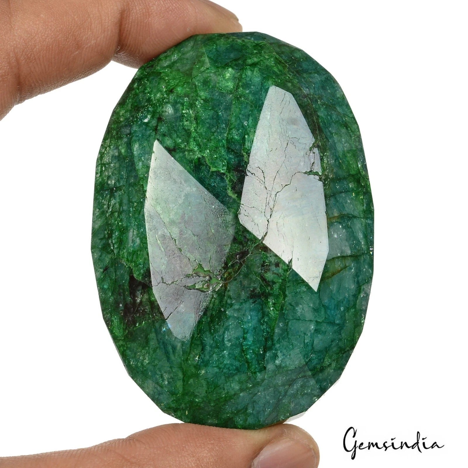 730 Ct Natural Brazilian Dark Green Emerald Oval Faceted Cut Loose Huge Size Gem