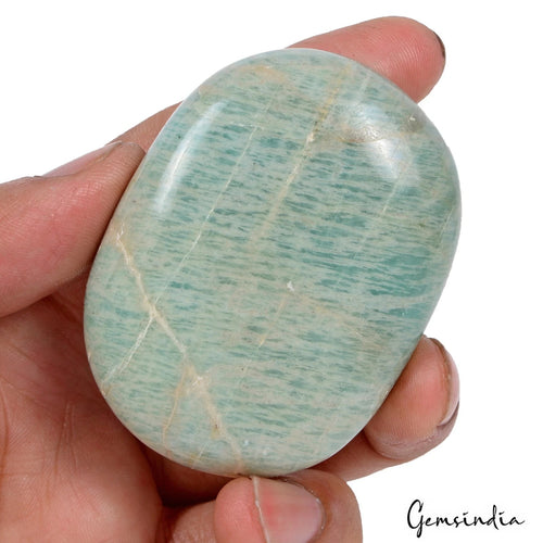 Amazonite Loose Gemstone, Untreated, Blue — 64 x 48 x 20 mm, 520 Ct