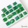 Certified Natural Green Emerald Mix Cut Loose 12-19mm Gemstones, Brazil ~260 Ct