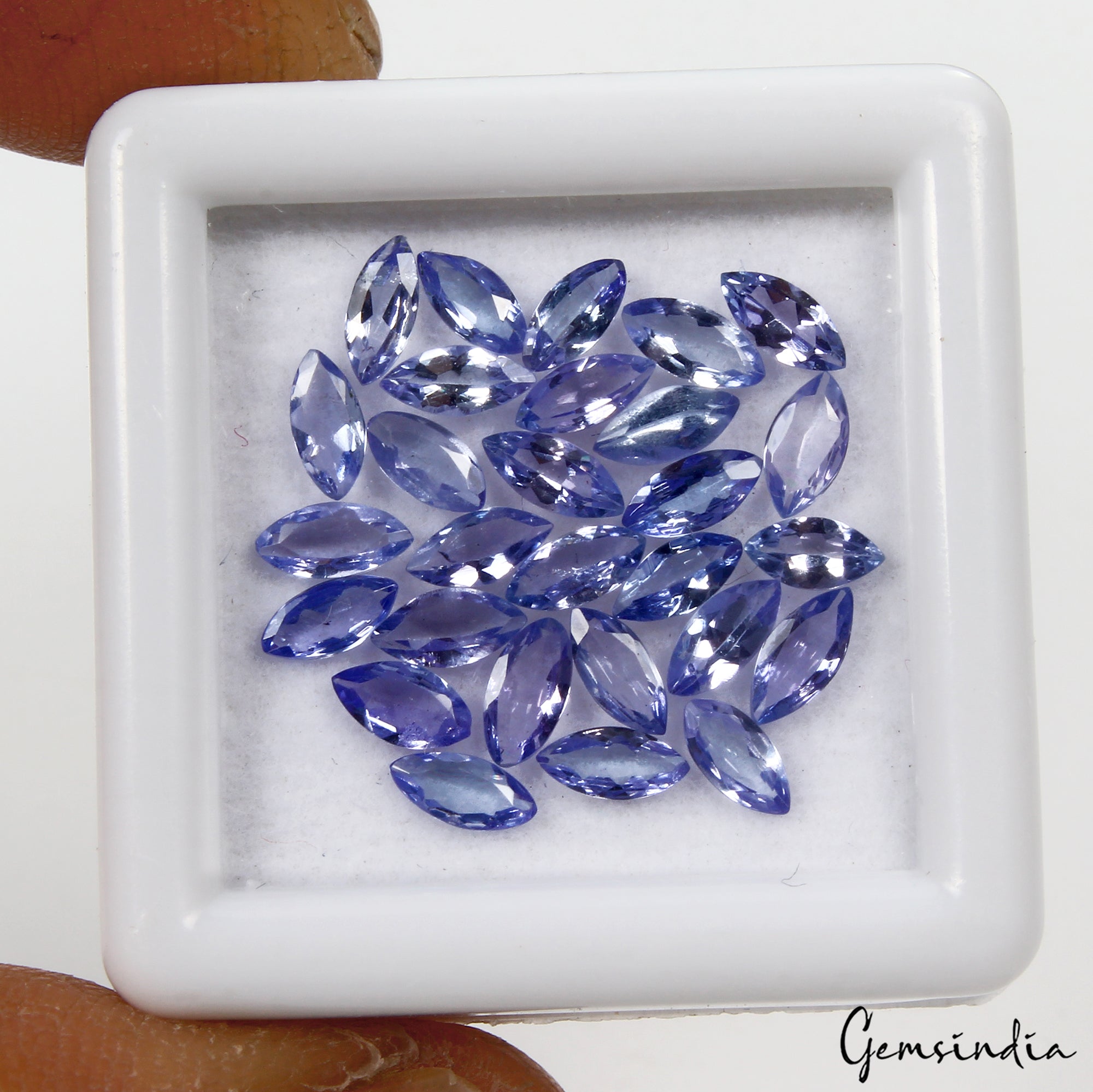 28 Pcs Natural Untreated Blue Tanzanite Marquise Calibrated 5*2mm Gemstone 3 Ct