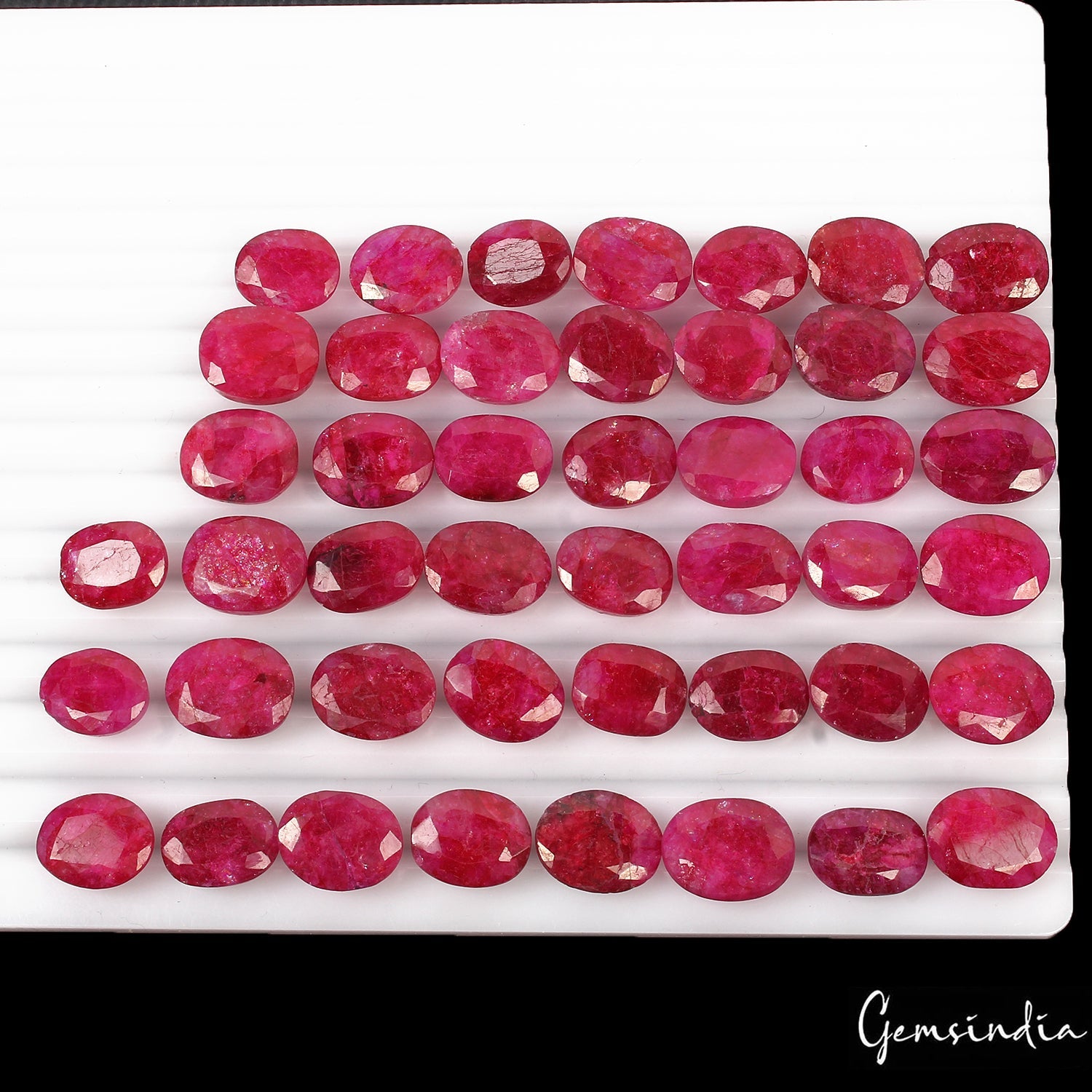 470 Cts/45 Pcs Natural Red Pink Beryl Oval Faceted Loose Gems Lot For Jewelry