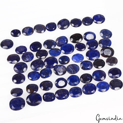African Blue Sapphire Lot, Loose Gemstone — 55 Pieces, 8mm to 11mm, 222.80 Ct, Africa