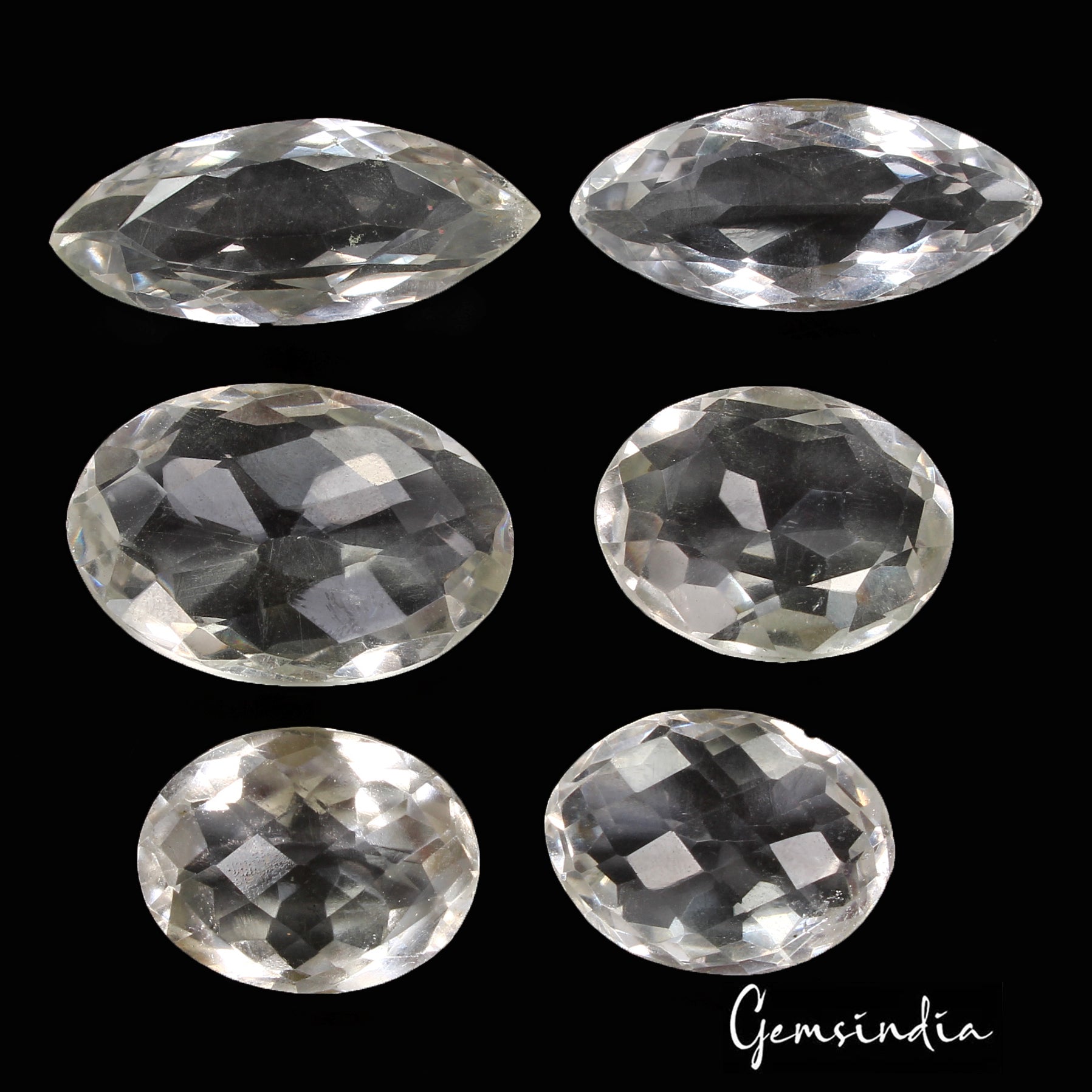 227.70 Ct Natural Untreated Crystal Quartz Mix Faceted Loose Gemstone Lot 6 Pcs