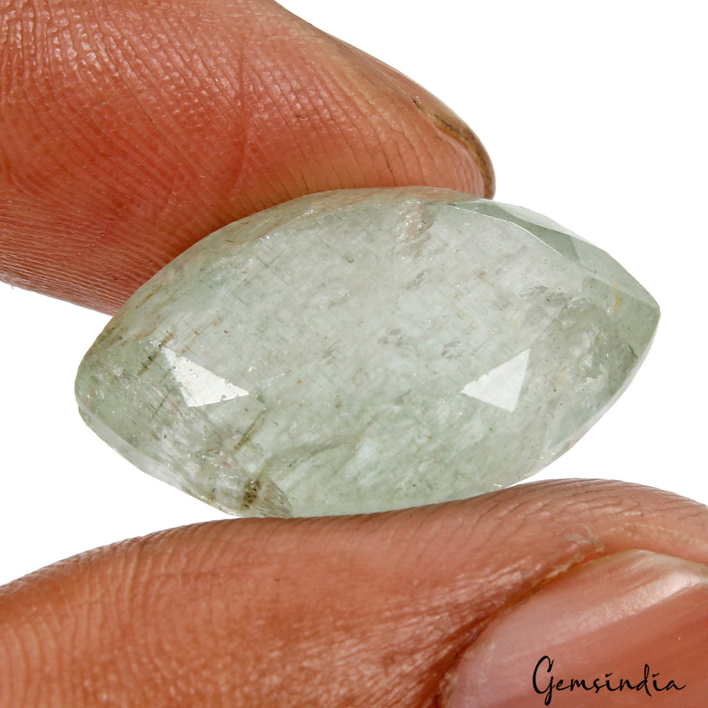25Ct Natural Untreated Aqua Green Aquamarine Marquise Cut Loose Gemstone, Brazil