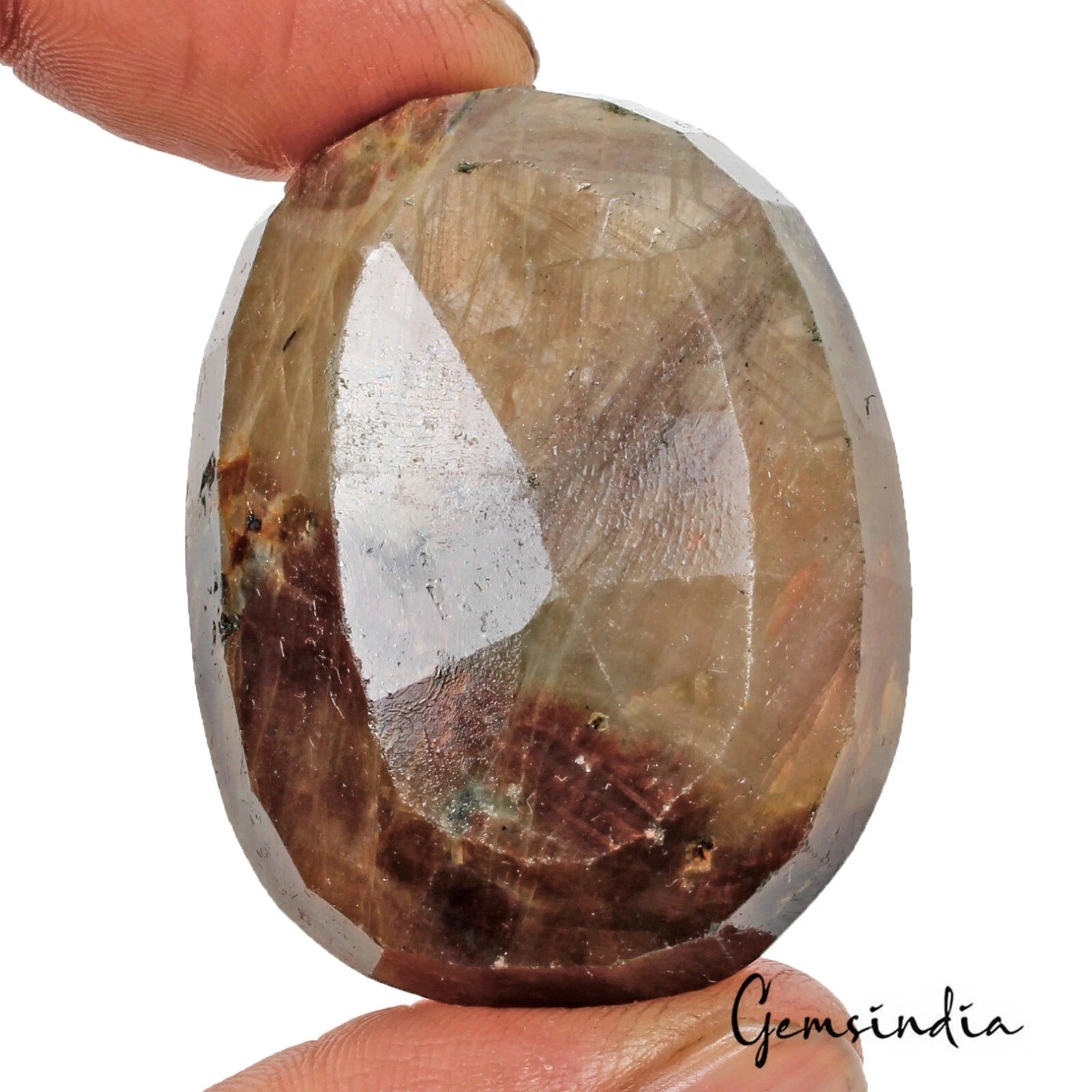 Sapphire Loose Gemstone, Untreated, Brown — 44 x 34 x 15mm, 260 Ct, Madagascar