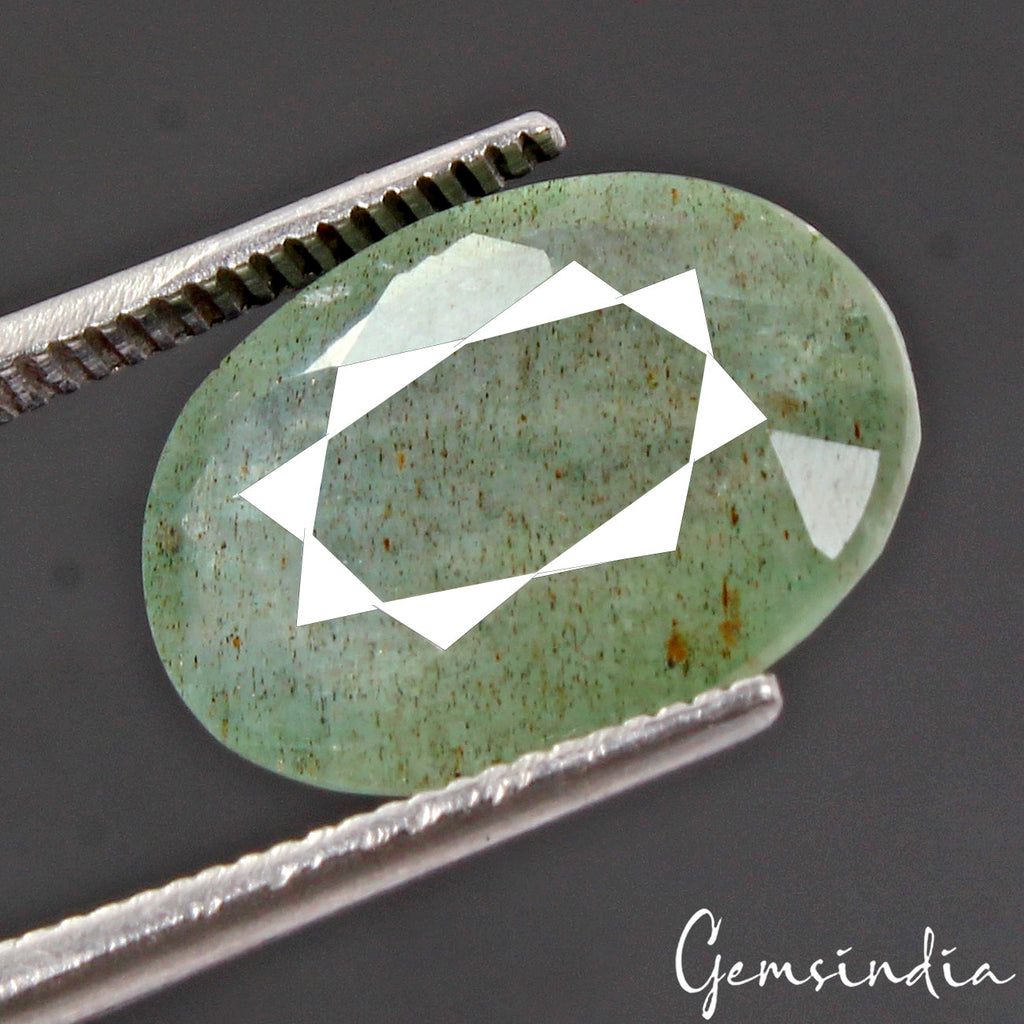 Certified 5.00 Cts Natural Green Emerald Oval Cut Untreated Ring Size Gemstone