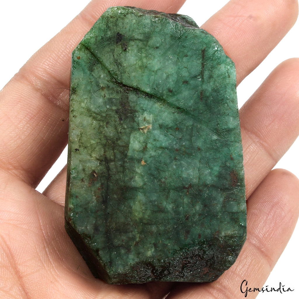 Emerald Rough Specimen, Color Enhanced, Green — 66 x 43 x 23 mm, 600 Ct, Brazil