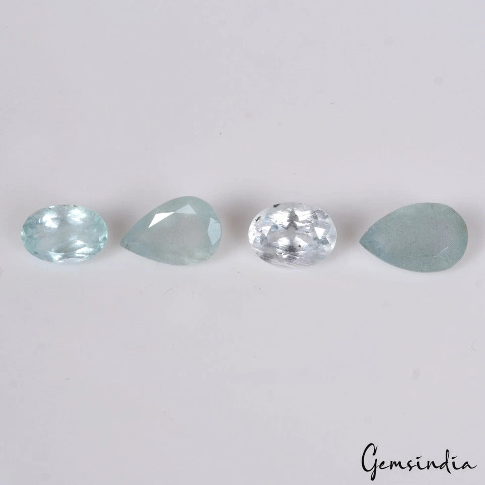 Certified 10.30 Ct Natural Blue Aquamarine Mix cut Loose 10-12mm Unheated Gems