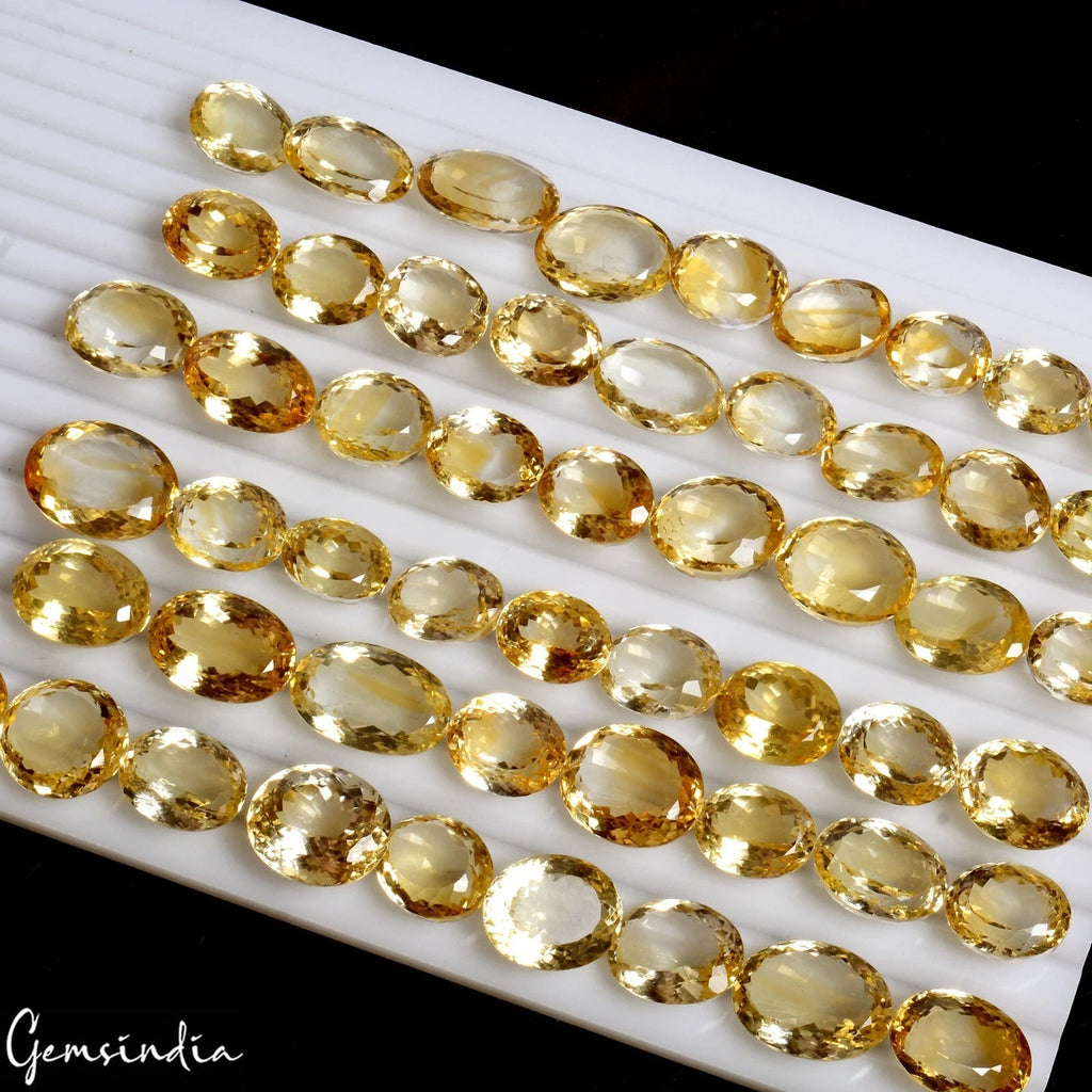 Citrine Lot, Loose Gemstone, Untreated, Yellow — 54 Pieces, 15mm to 22mm, 850 Ct, Brazil