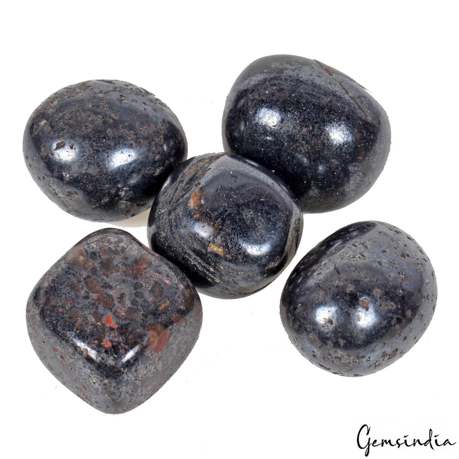 500Ct/5Pcs Natural Healing Meditation Grey Gunmetal Tumbled Shape Loose Gems Lot