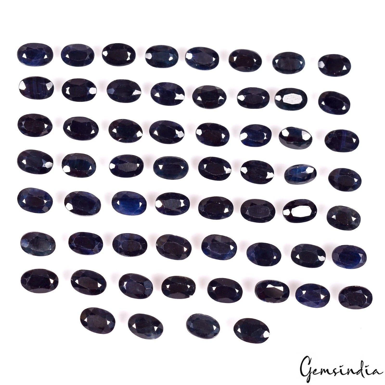 38.60 Ct Natural Blue Sapphire Oval Cut 6*4 mm 60 Pcs Certified Loose Gemstones