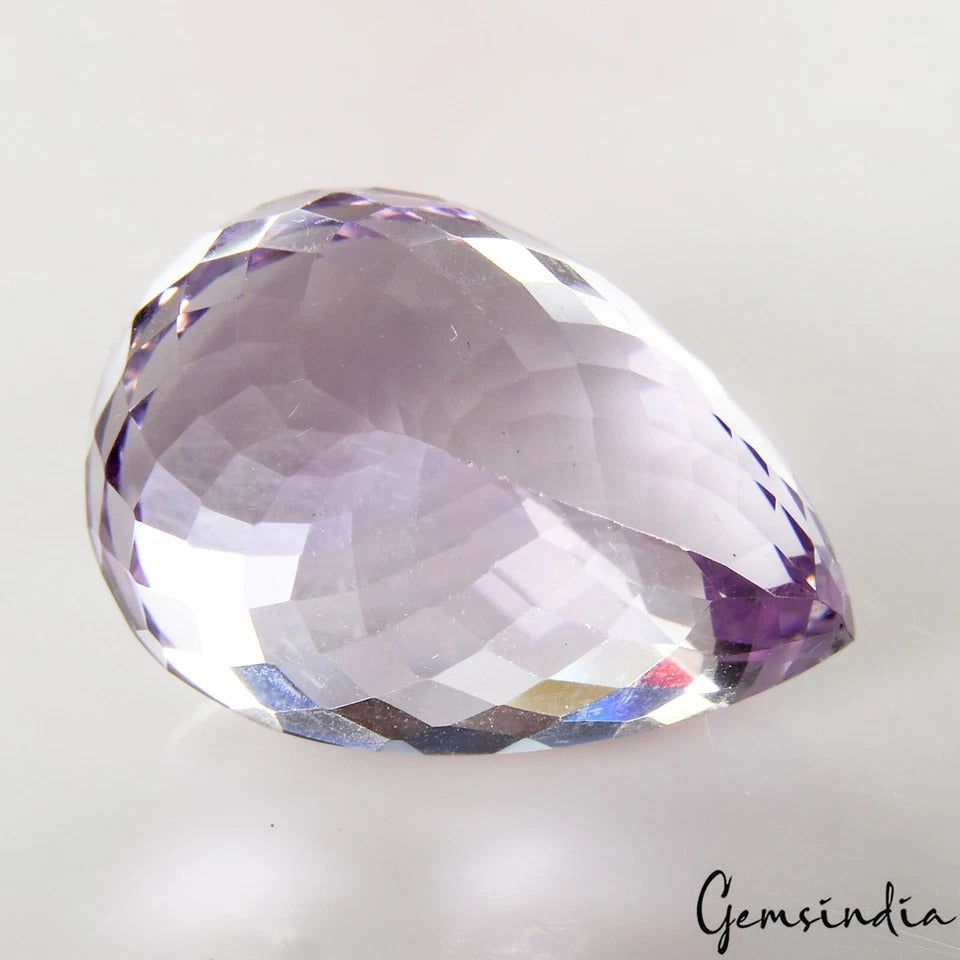 Pear Cut Natural Unheated Top Rich Purple Amethyst 37.70 Ct 24x17x15mm Loose Gem