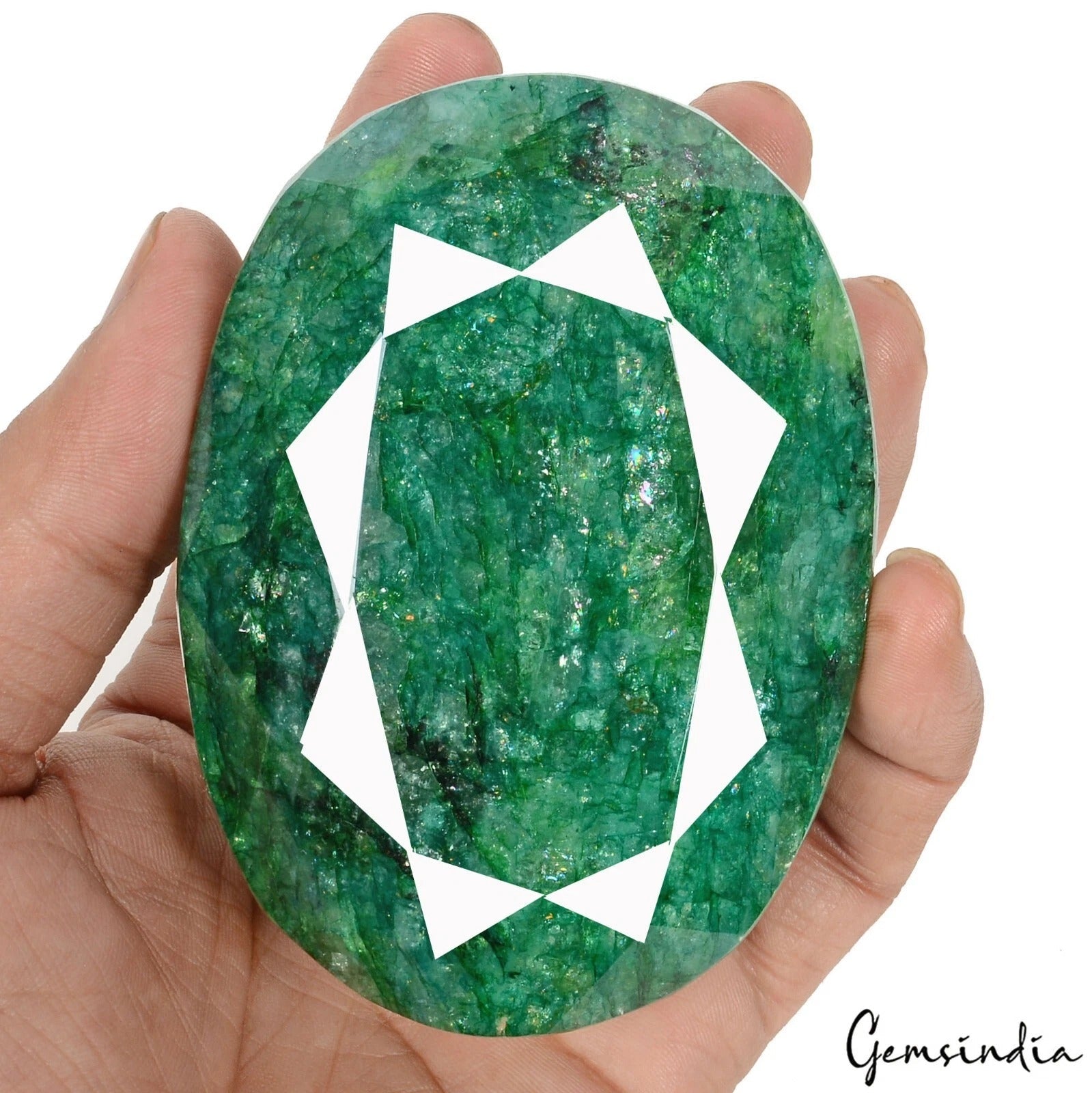 Certified 2240 Cts Natural Green Emerald Oval Cut Loose Earth mined Gemstone