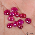 Ruby Lot, Cabochon, Oval Cabochon, Heated — 11 Pieces, 5mm to 7mm, 10.40 Ct, Mozambique