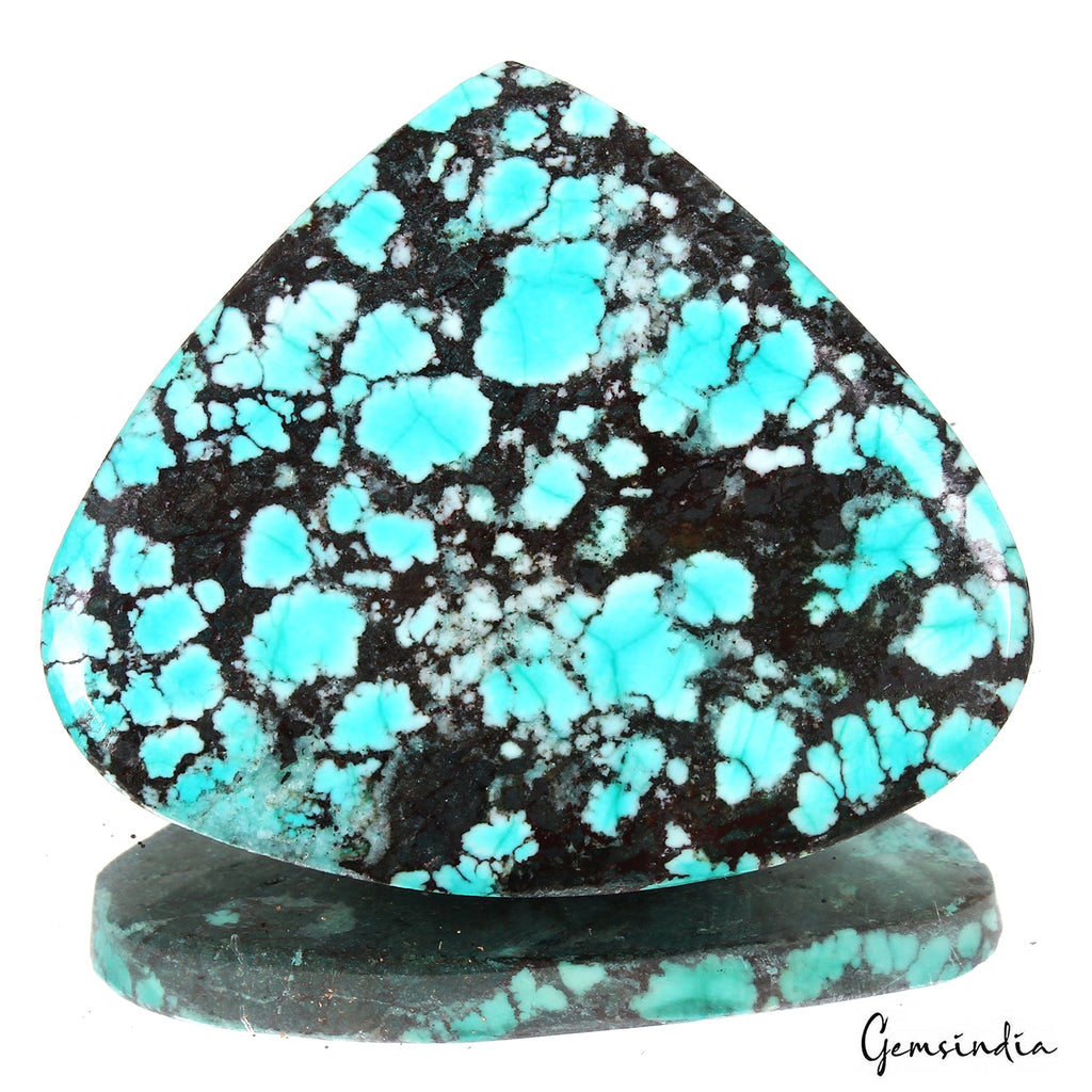 61.10 Ct Natural Arizona Blue Turquoise Pear Cab Loose Gems From United State