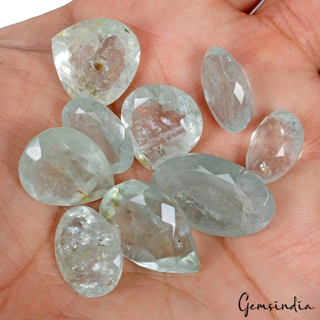 Aquamarine Lot, Loose Gemstone, Oval & Pear Cut, Untreated — 9 Pieces, 15mm, 118.40 Ct, Brazil