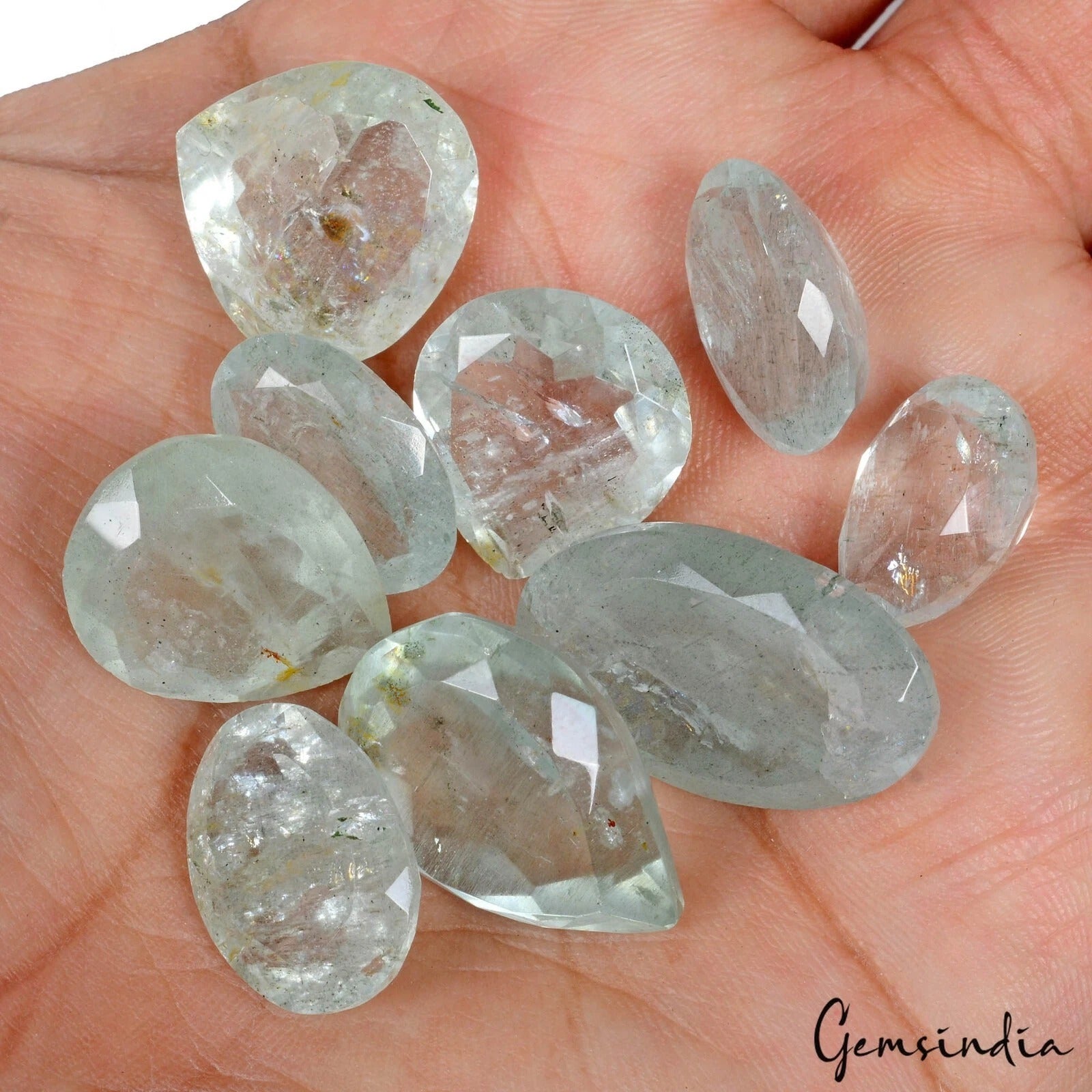 Aquamarine Lot, Loose Gemstone, Oval & Pear Cut, Untreated — 9 Pieces, 15mm, 118.40 Ct, Brazil