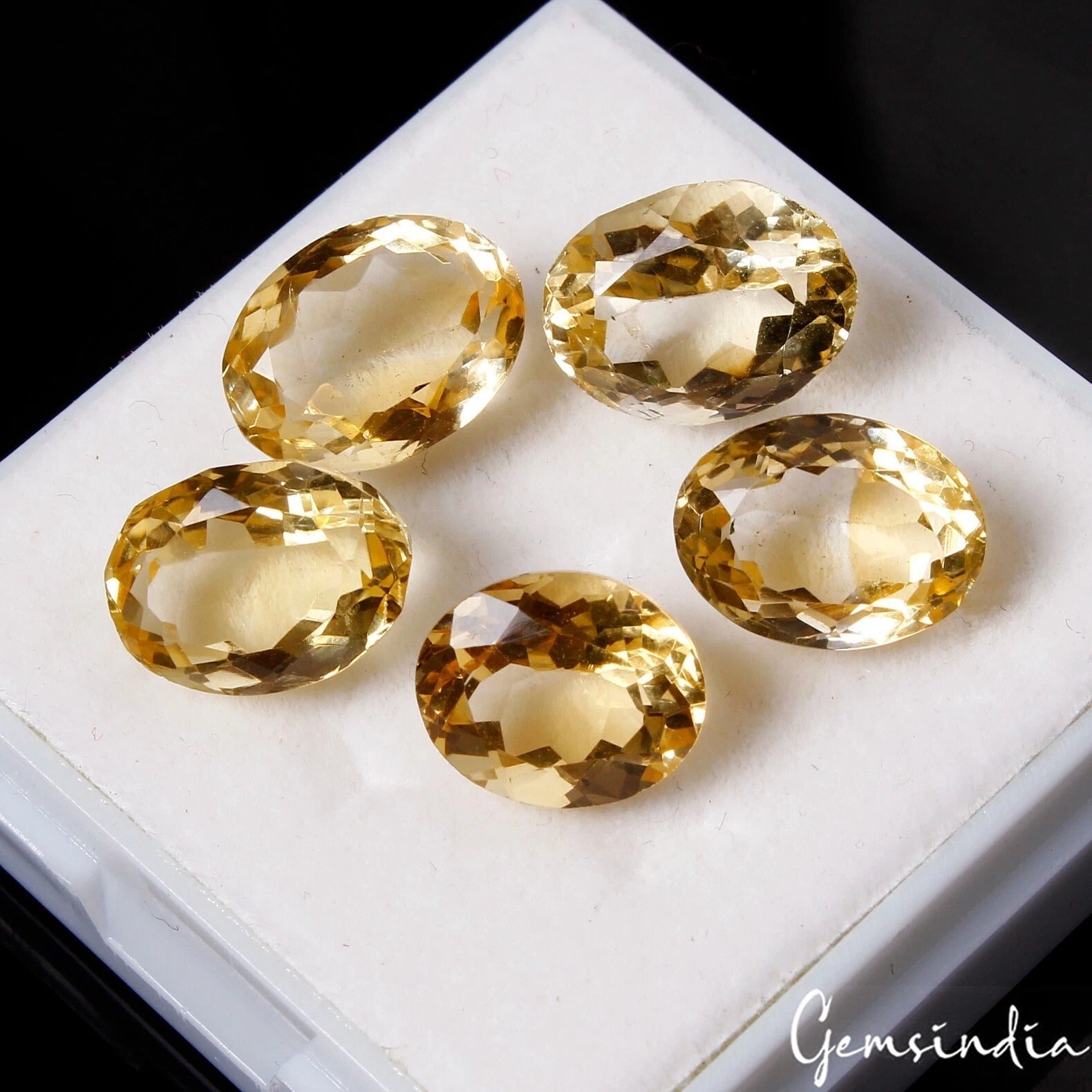 5 Pcs Natural Citrine 10-12mm Oval Cut Loose Sparkling AAA Gemstones~21.80 Cts
