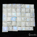 42 Pc Natural White Moonstone w/Blue Shine Square Cabochon Loose Gemstones~600Ct