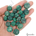 460 Cts/21 Pcs Natural Green Emerald Round Pumpkin Carved Drilled Bead Gems Lot