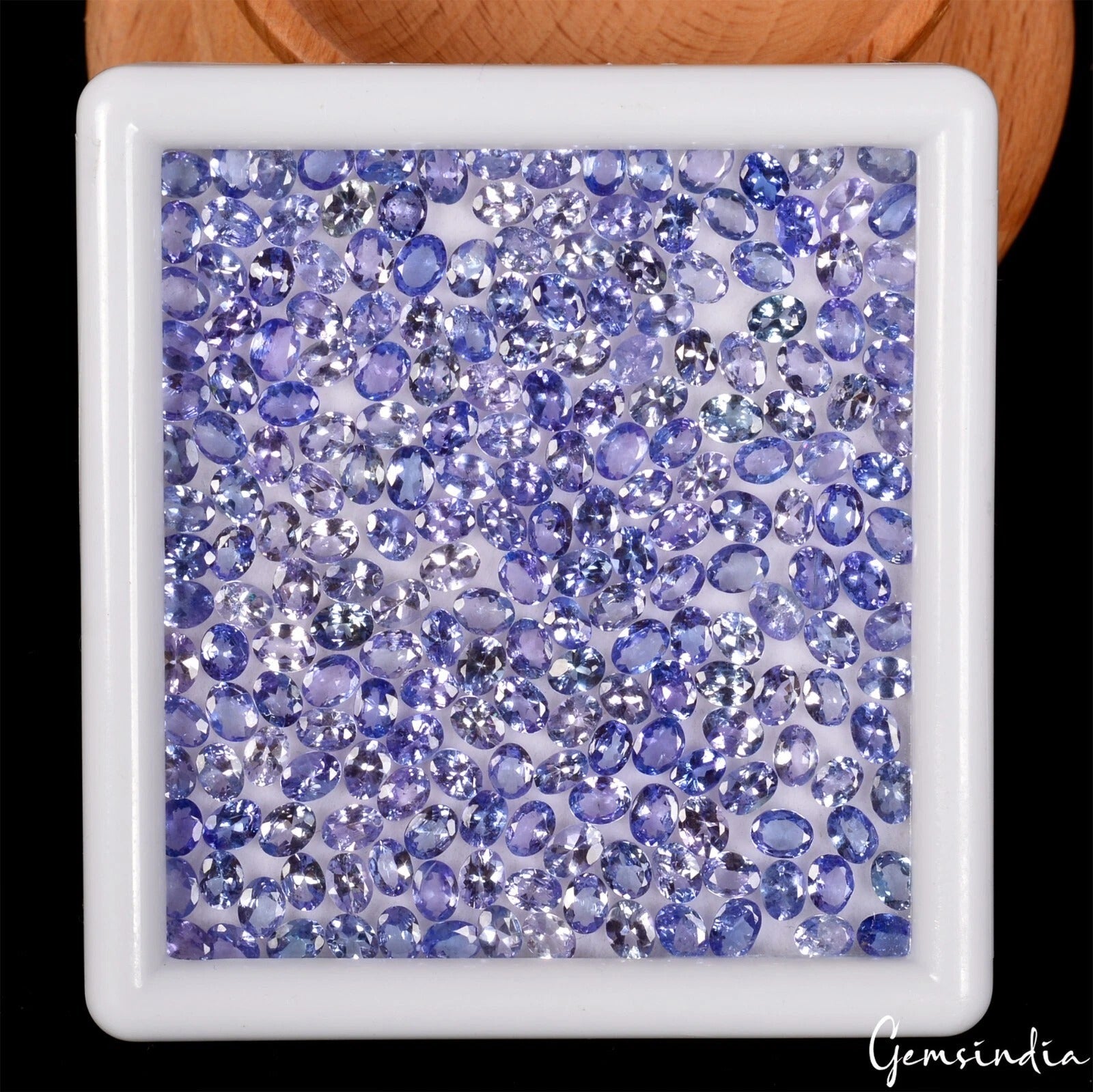 Certified 50 Cts Natural Violet Blue Tanzanite Oval Cut Loose Gems 320 Pcs/4x3mm
