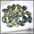 700 Cts/19 Pcs Natural Untreated Multi Shine Labradorite Mix Cab Loose Gems Lot