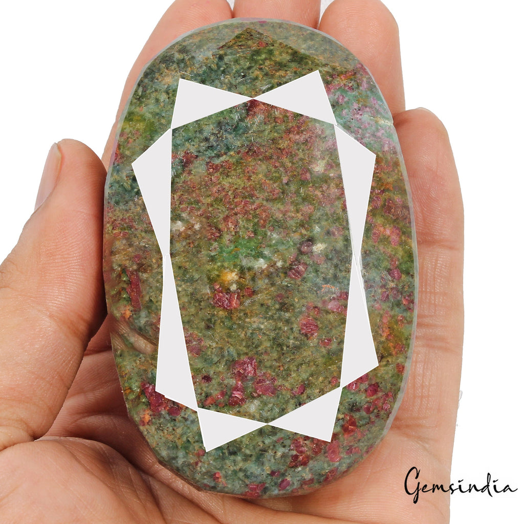 1800 Ct Natural Untreated Bi-Color Ruby Kyanite Oval Faceted Loose Huge Size Gem