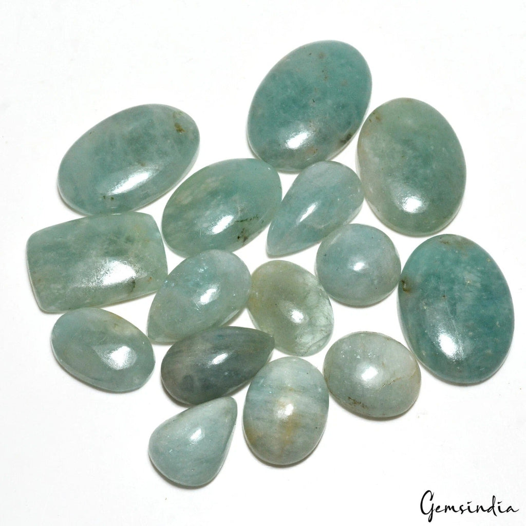 590 Ct/15 Pcs Natural Untreated Blue Aquamarine Beryl Mix Cab Wholesale Gems Lot